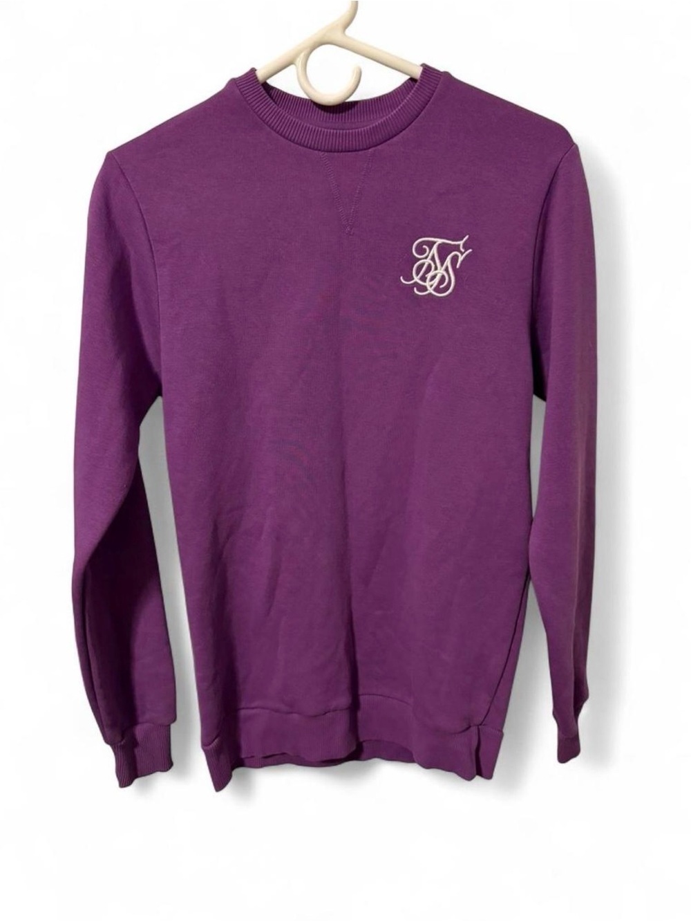 Classic Crewneck Sweatshirt in Purple with Script Chest Logo